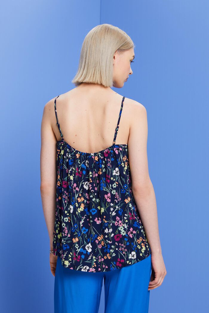 Gemusterte, ärmellose Bluse