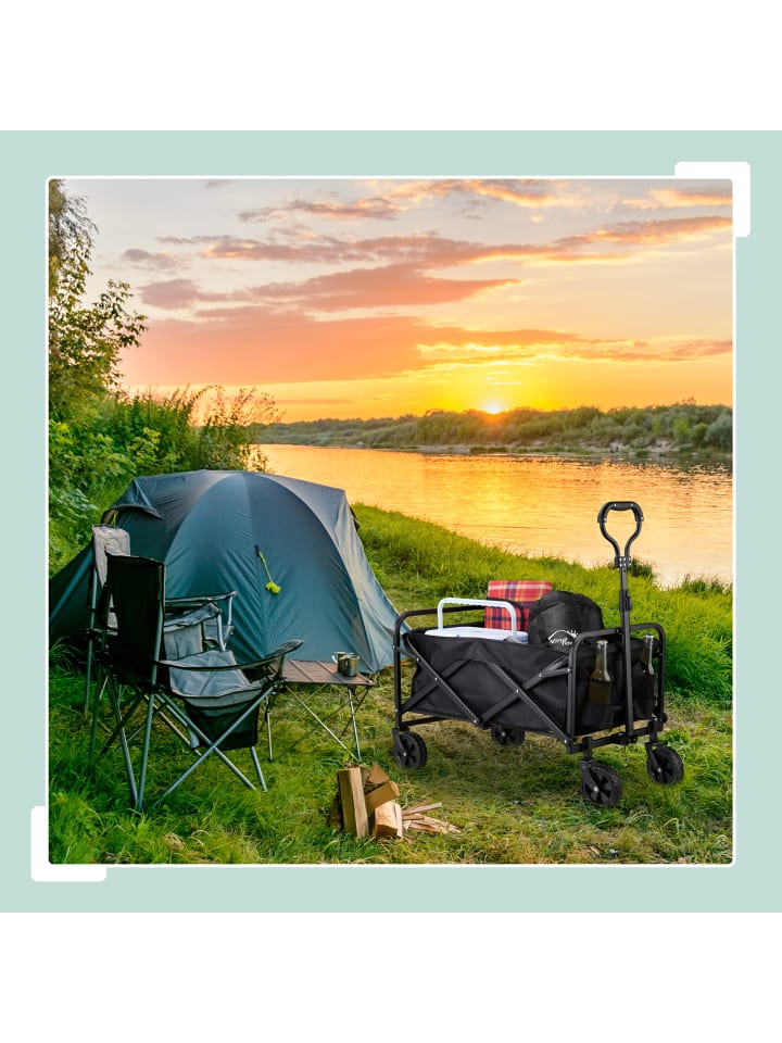 relaxdays Bollerwagen in Schwarz - (B)74 x (H)95 x (T)48 cm günstig kaufen onesize