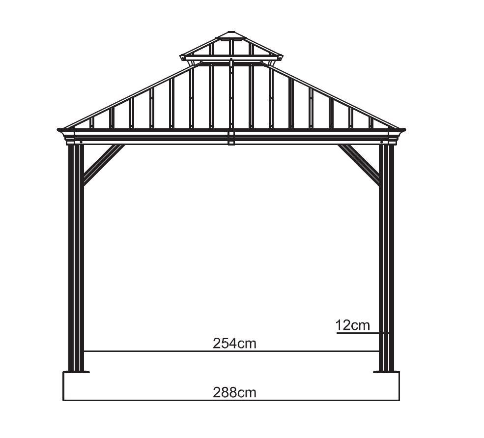 50NRTH Sojag Aluminium Pavillon Messina 10x12 champagner