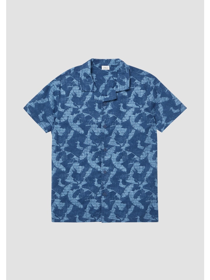 s.Oliver Hemd kurzarm in Blau günstig kaufen