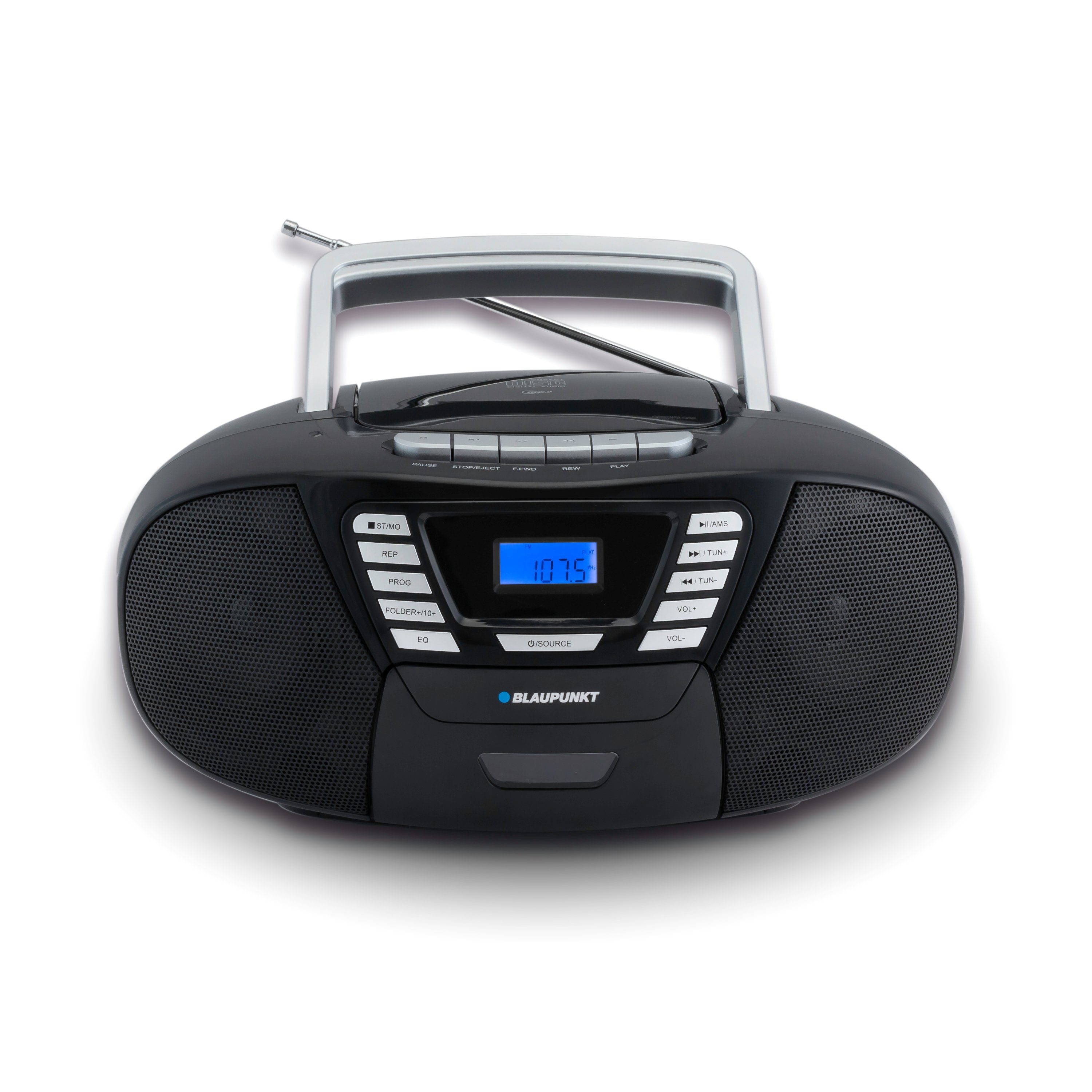 Blaupunkt B 120 Boombox (UKW, FM, 6,00 W, Hörbuchfunktion, Bluetooth, CD-Player, USB, Kassetten und Radio)