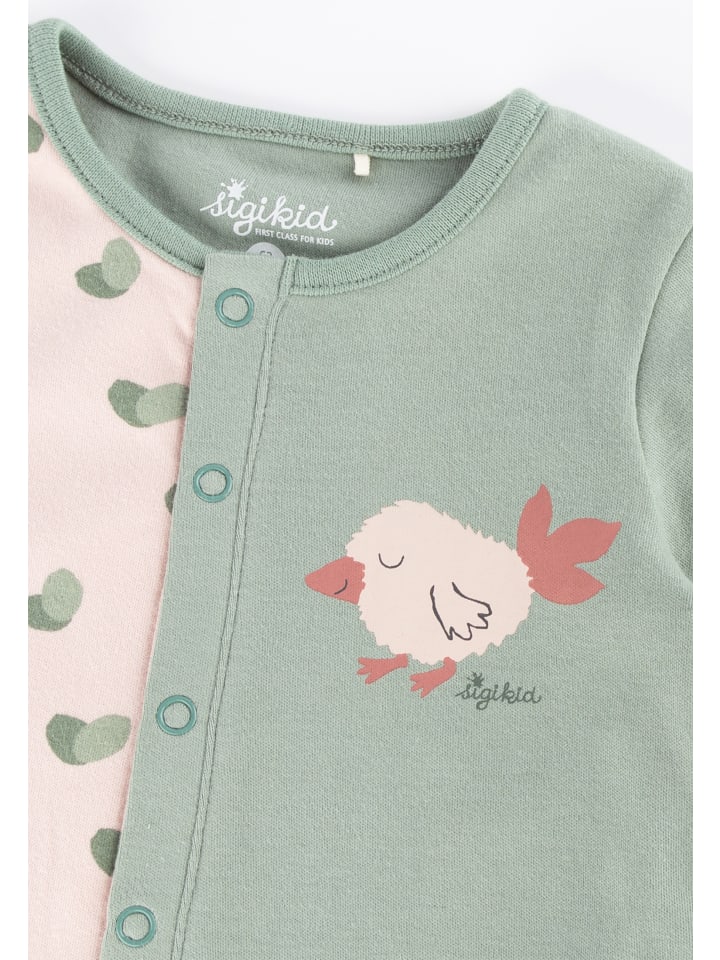 Sigikid Overall Baby Nachtwäsche in grün/rosa günstig kaufen