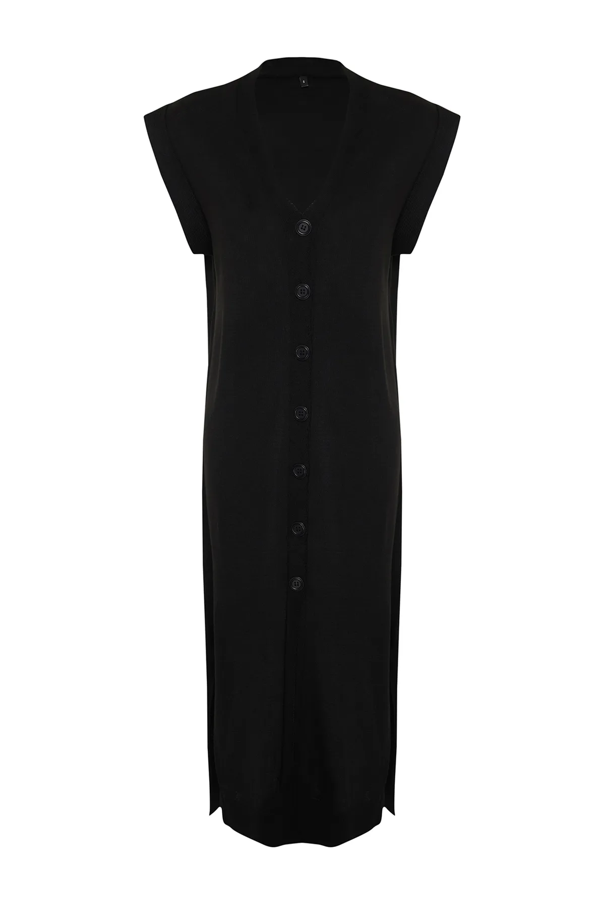 Trendyol Collection  Schwarzes Midi-Strickkleid TWOSS24EL00826
