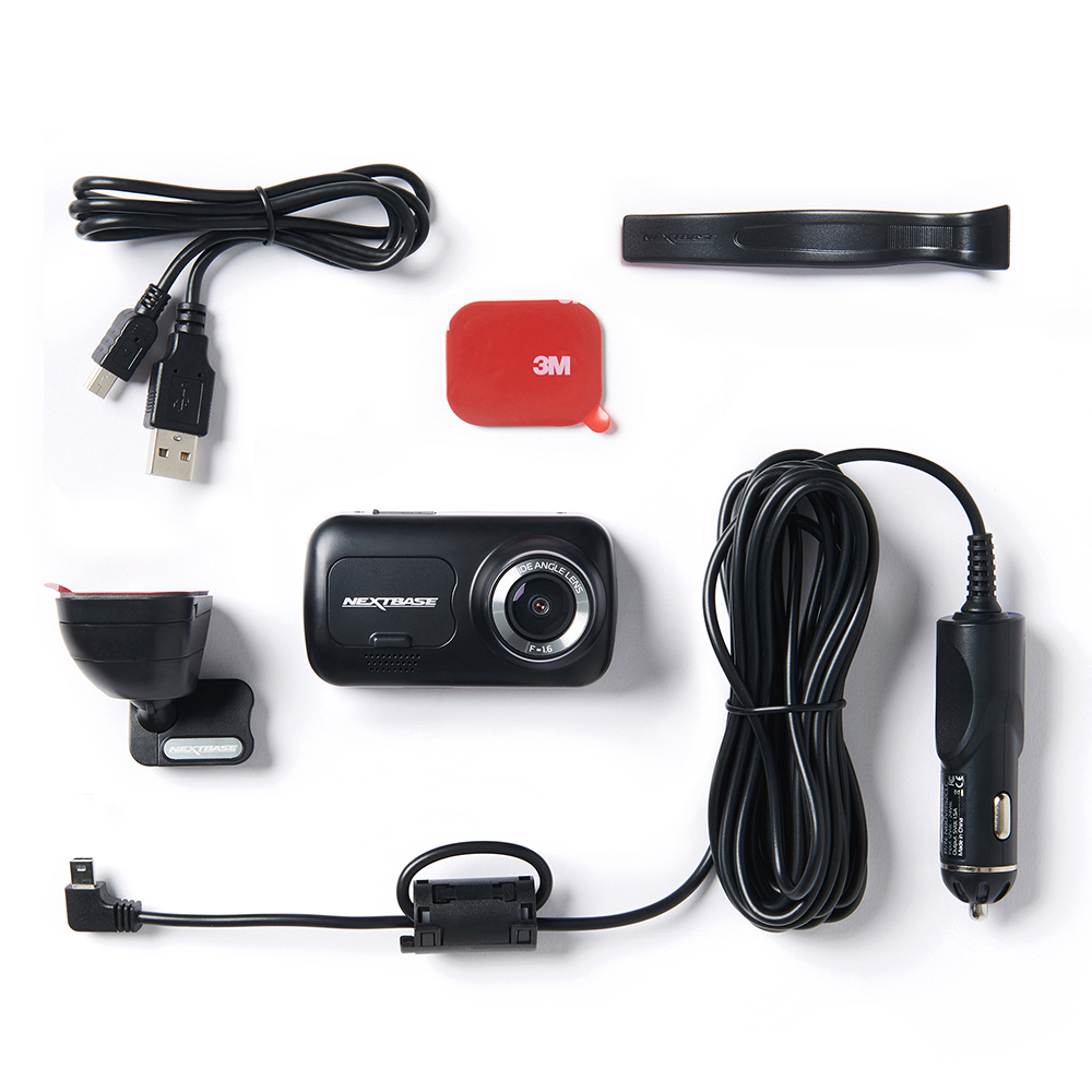 Nextbase Dashcam 222, mit 2,5" Display, 1080p mit 30 FPS, 140° Weitwinkel, GSensor, intelligentem Parkmodus uvm. - ATU