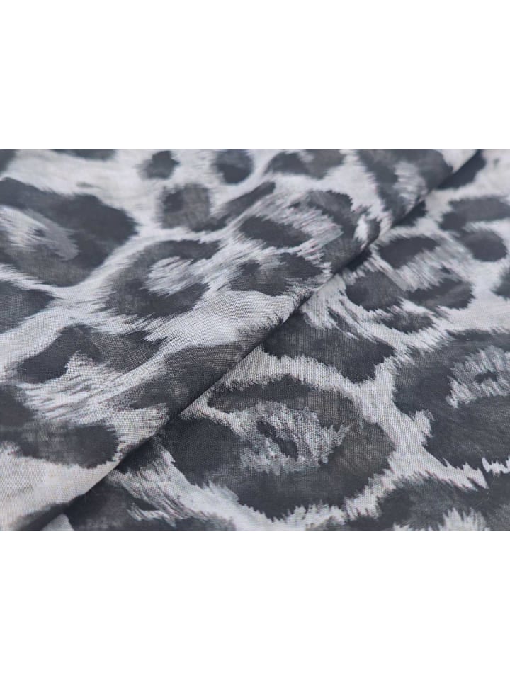 styleBREAKER Loop Schal Leo Muster in Grau-Schwarz günstig kaufen onesize
