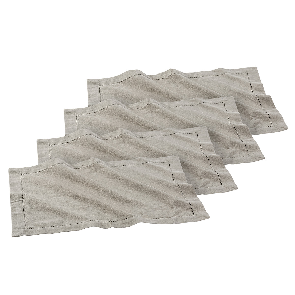 4 Platzsets mit Lochstickerei