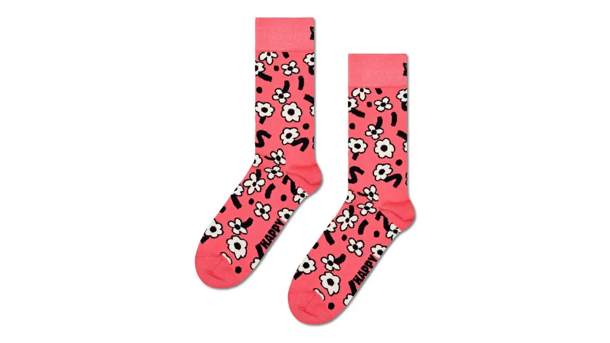 Happy Socks Damen Socken Dancing Flower Dark Pink