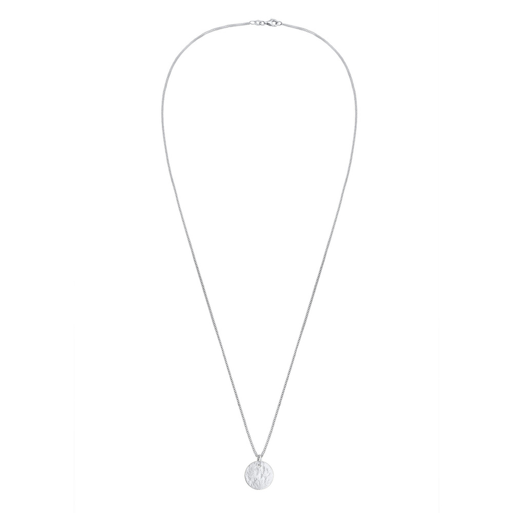 Elli Elli Collier Femmes Pendentif Plaquette Martelé en Argent Sterling 925 Bijoux