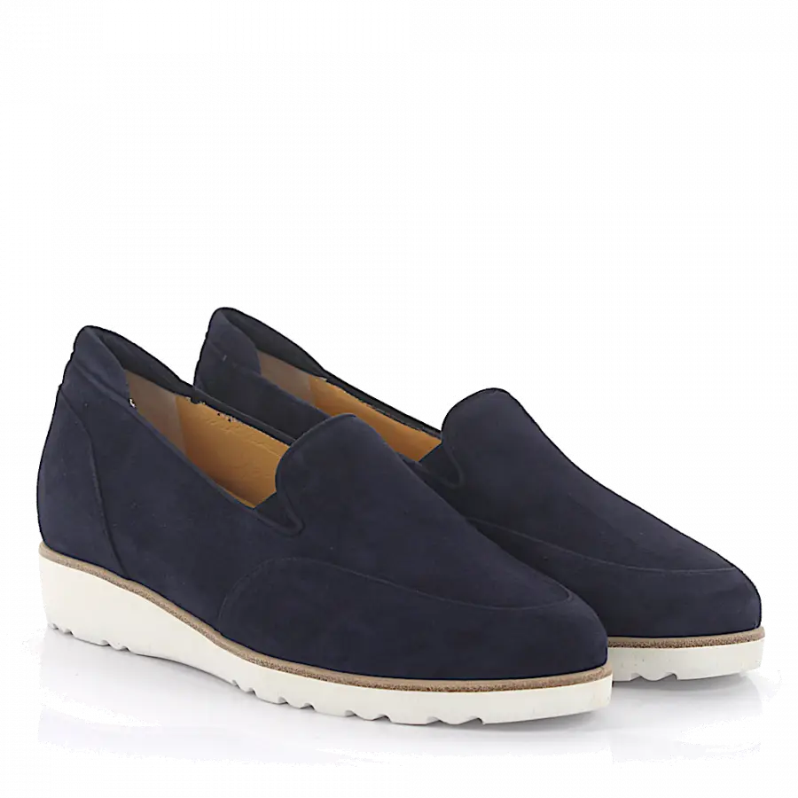 Truman's - Loafer Kalbsleder Veloursleder blau - blau