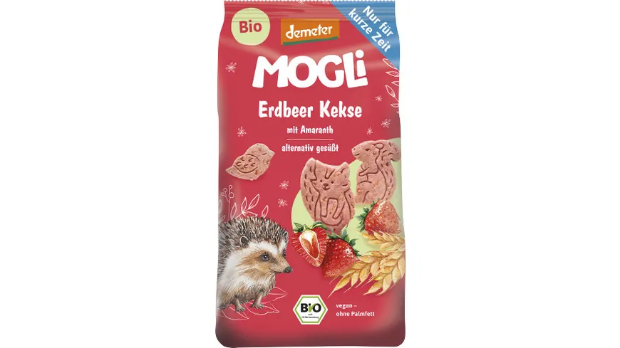 Mogli Bio Kekse mit Erdbeere und gepufftem Amaranth 125 g
