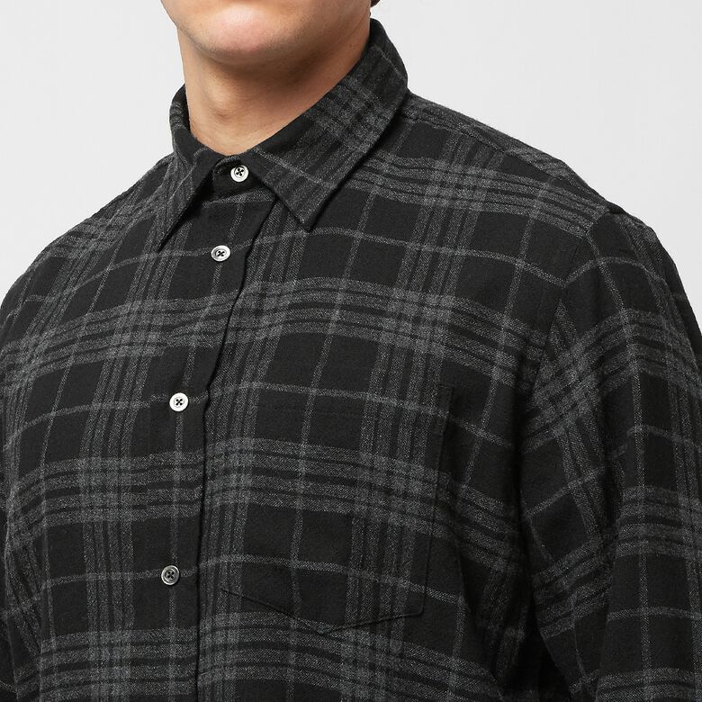 Norse Projects Algot Relaxed Wool Check Shirt charcoal melange