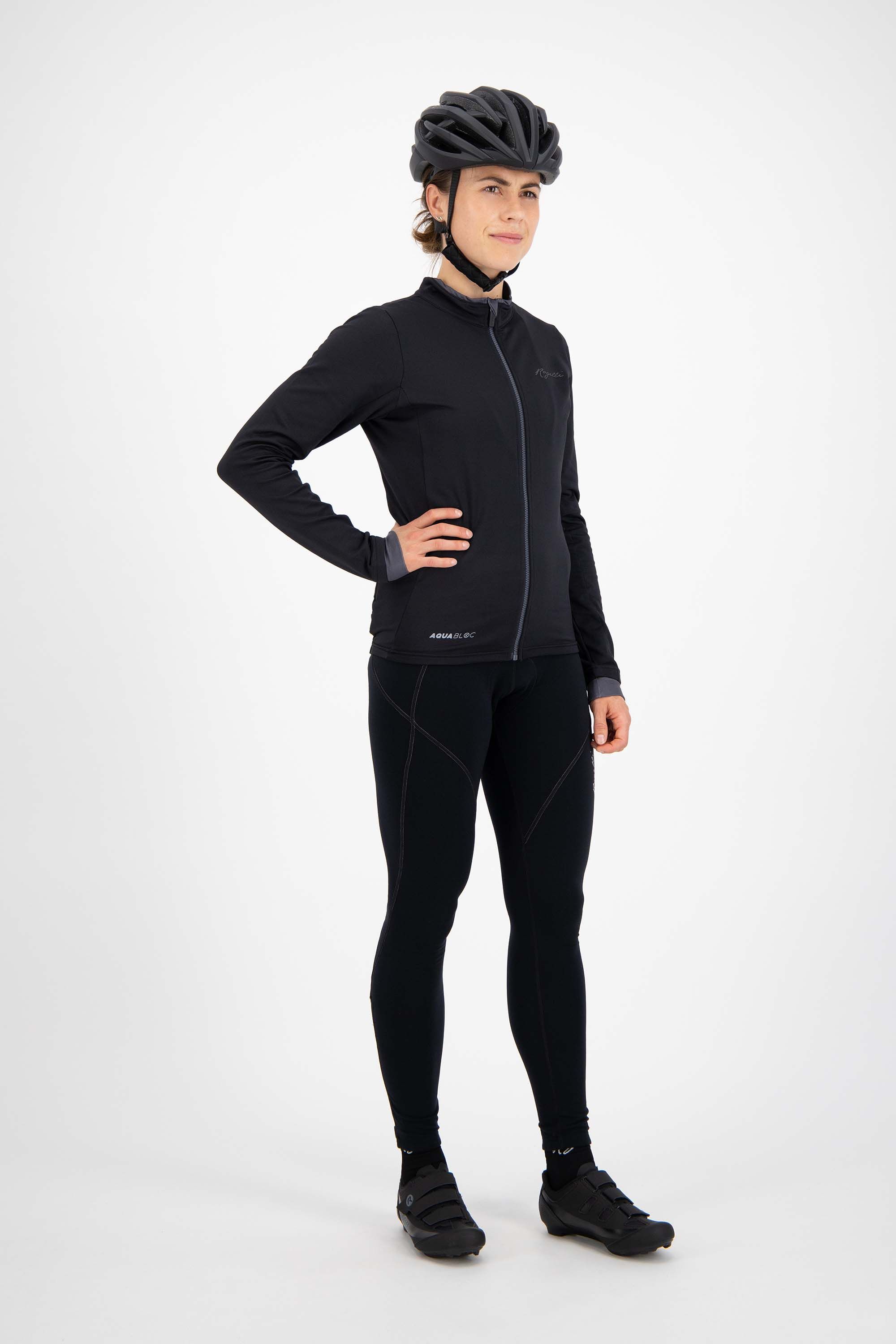 Rogelli Essential Black Damen Langarm-Radtrikot