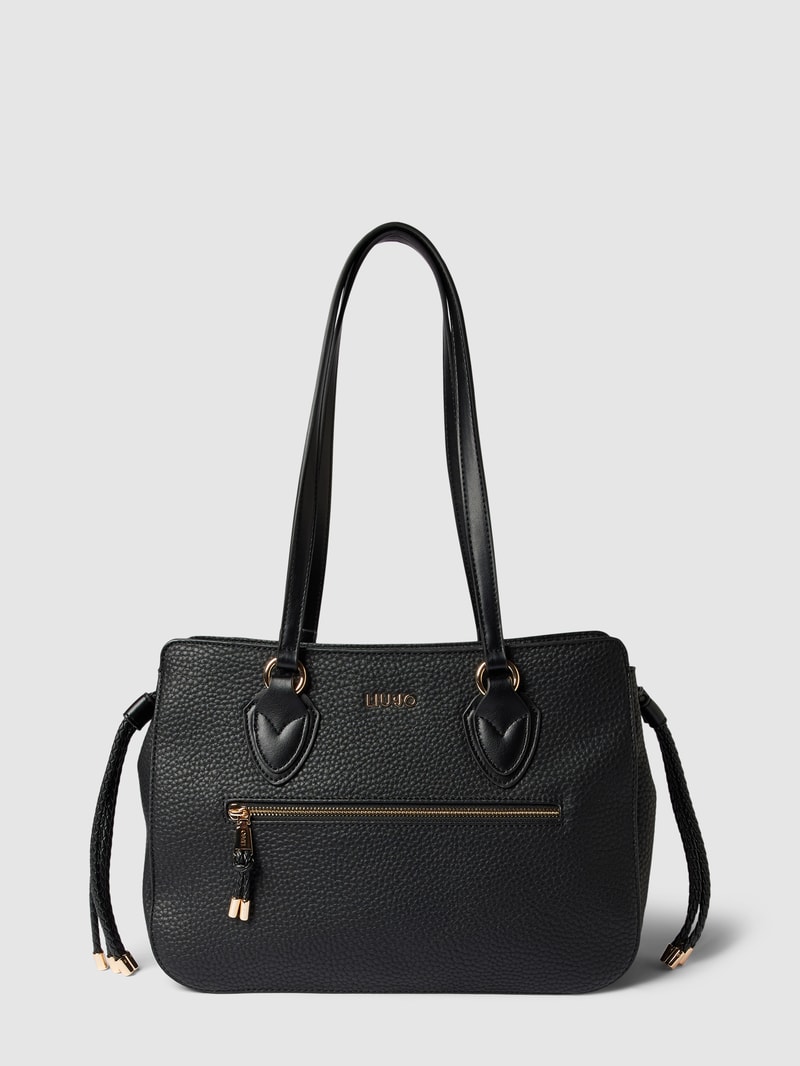 Handtasche mit Label-Detail in schwarz