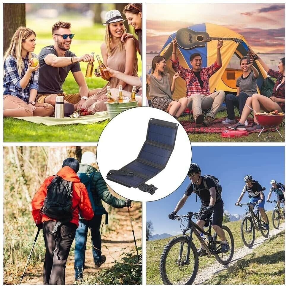 oyajia Solarmodul Faltbare 30W/50W Solarladegerät mit 4 Solarmodul, Tragbar, Wasserdichte IP67, Tragbares USB-Ladegerät für Outdoor-Camping Wandern