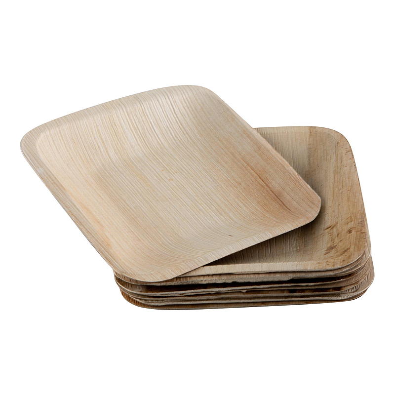 Natur Engangstallerken 10-pk Firkant 25 cm, palmeblad