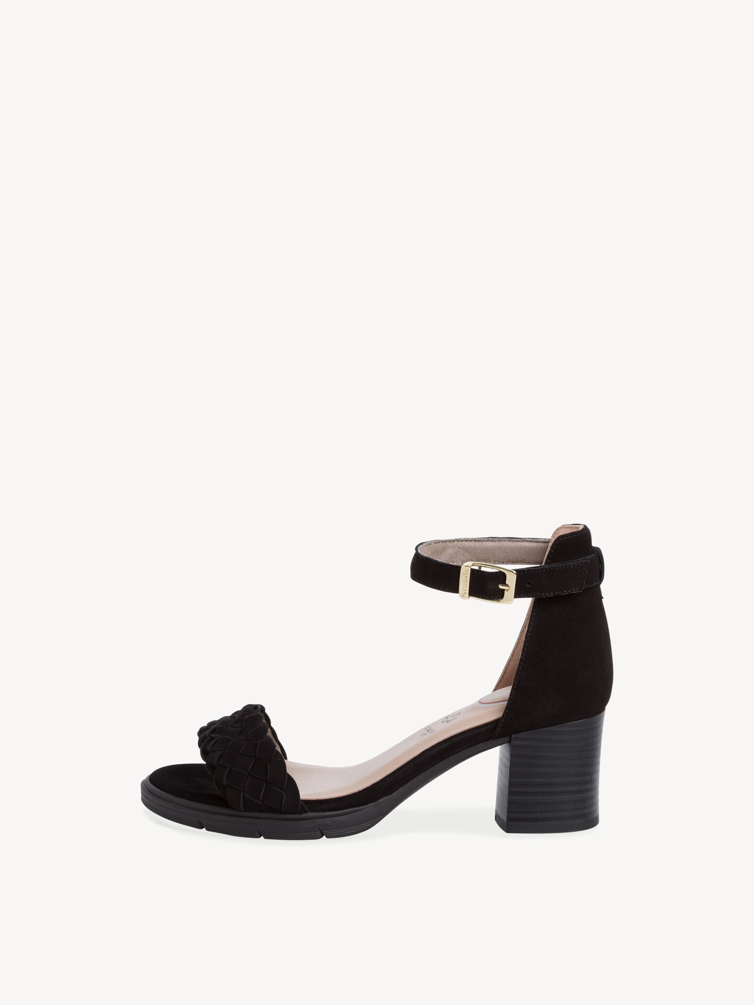 Sandale à talon en cuir - noir