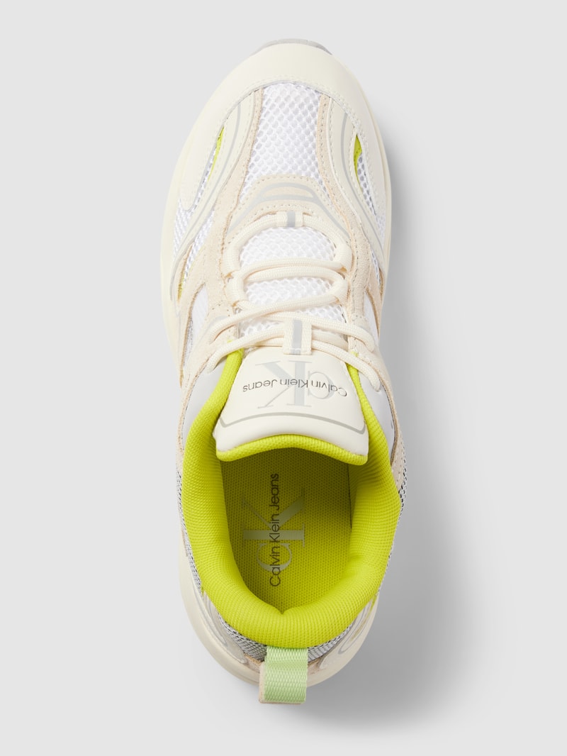 Chunky Sneaker mit Label-Details Modell 'RETRO TENNIS' in gelb
