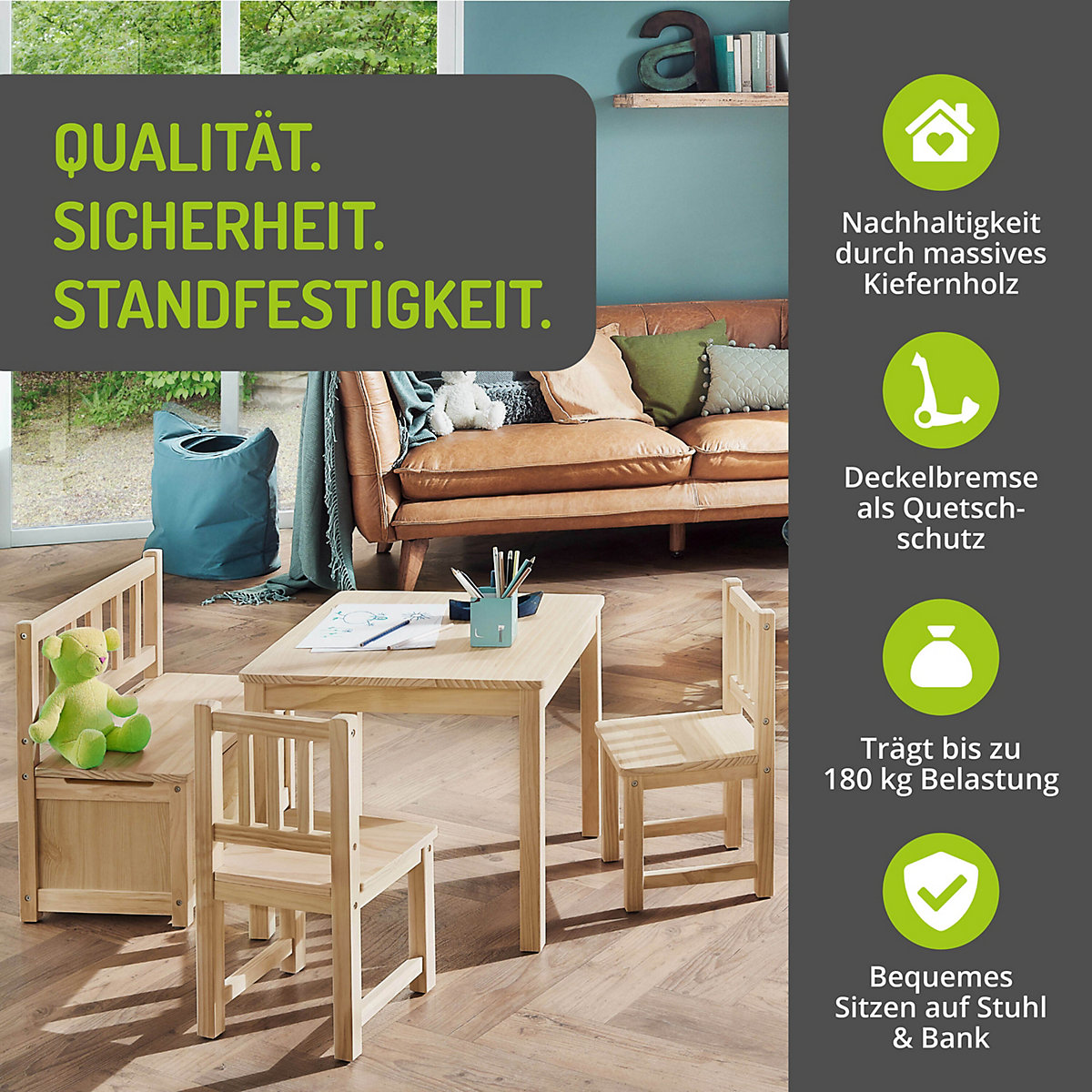 Kindersitzgruppe Anna Naturbelassen