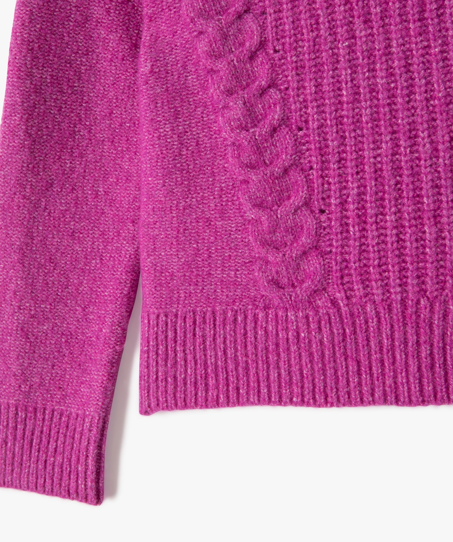 Pull en maille avec torsades sur l’avant fille violet | GEMO