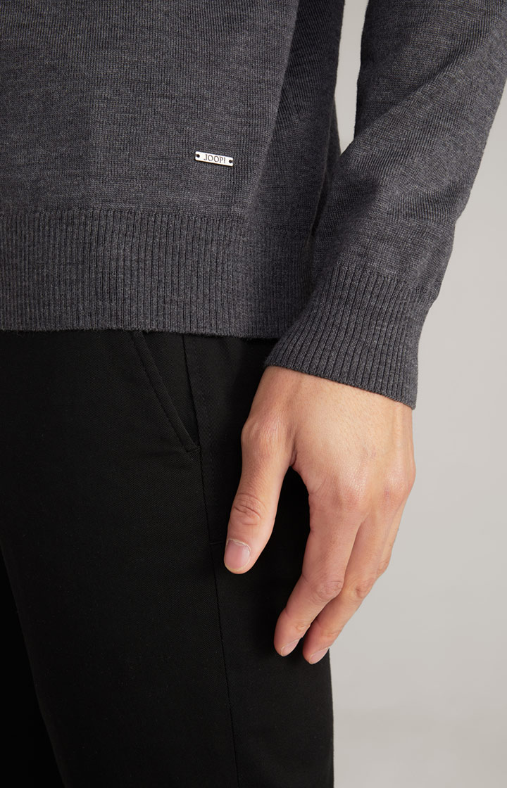 Merinowoll-Strickjacke Davis in Anthrazit