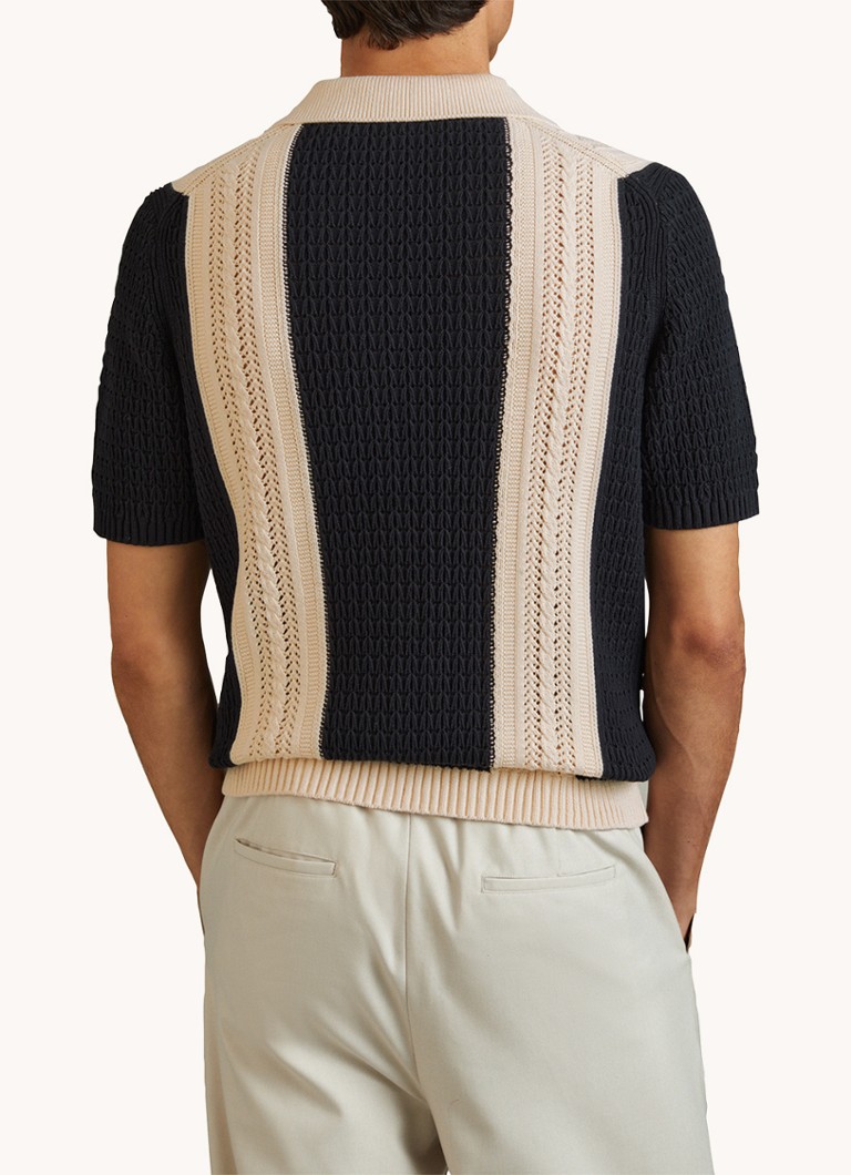 Reiss Nicoli slim fit pletena srajca s črtastim potiskom