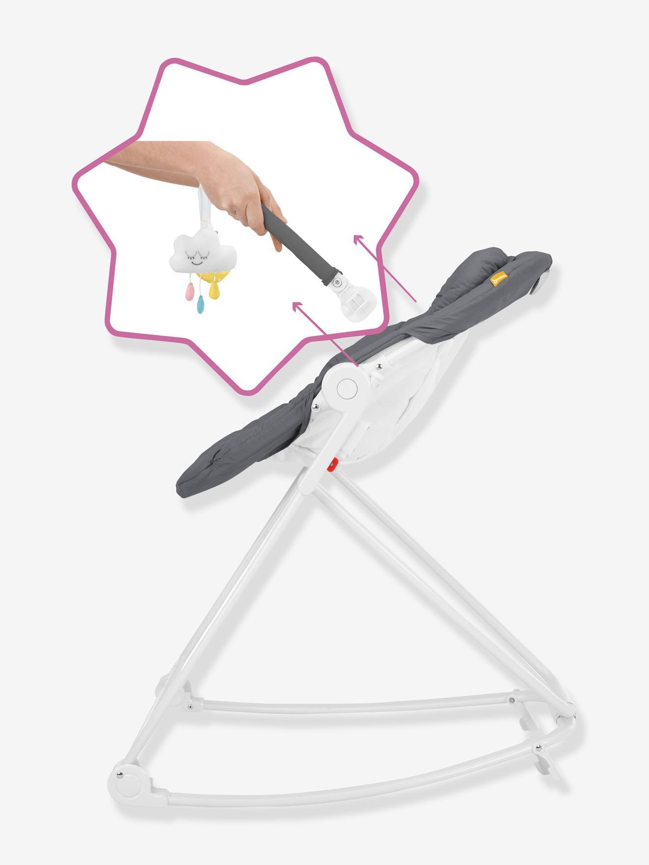 Badabulle Babywippe COMPACT'UP BADABULLE - grau/weiß