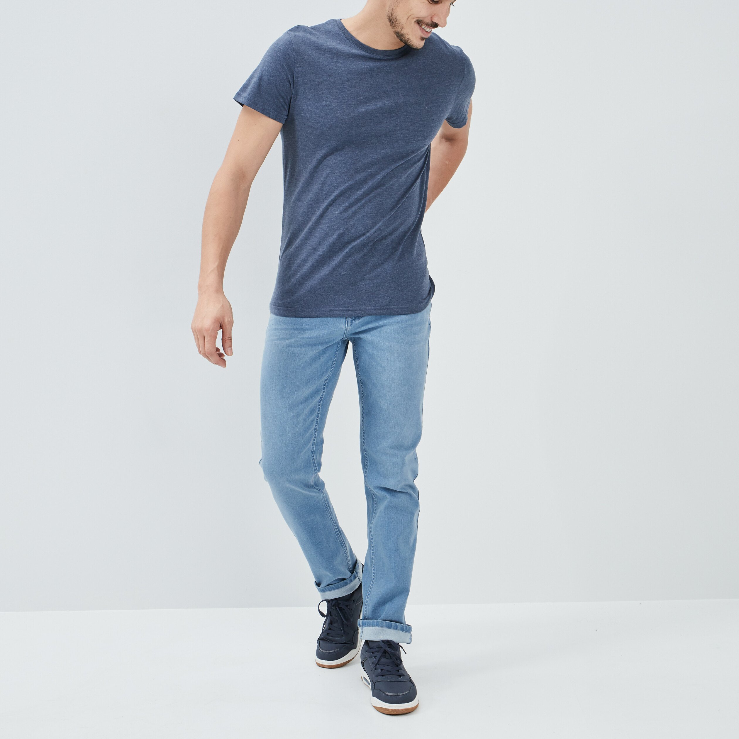Jeans regular stretch denim bleach homme | La Halle