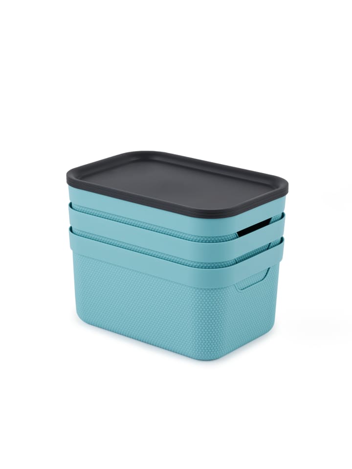 Rotho Jive Dekobox 3er-Set Aufbewahrungskorb 5l in Himmelblau gedeckt günstig kaufen onesize