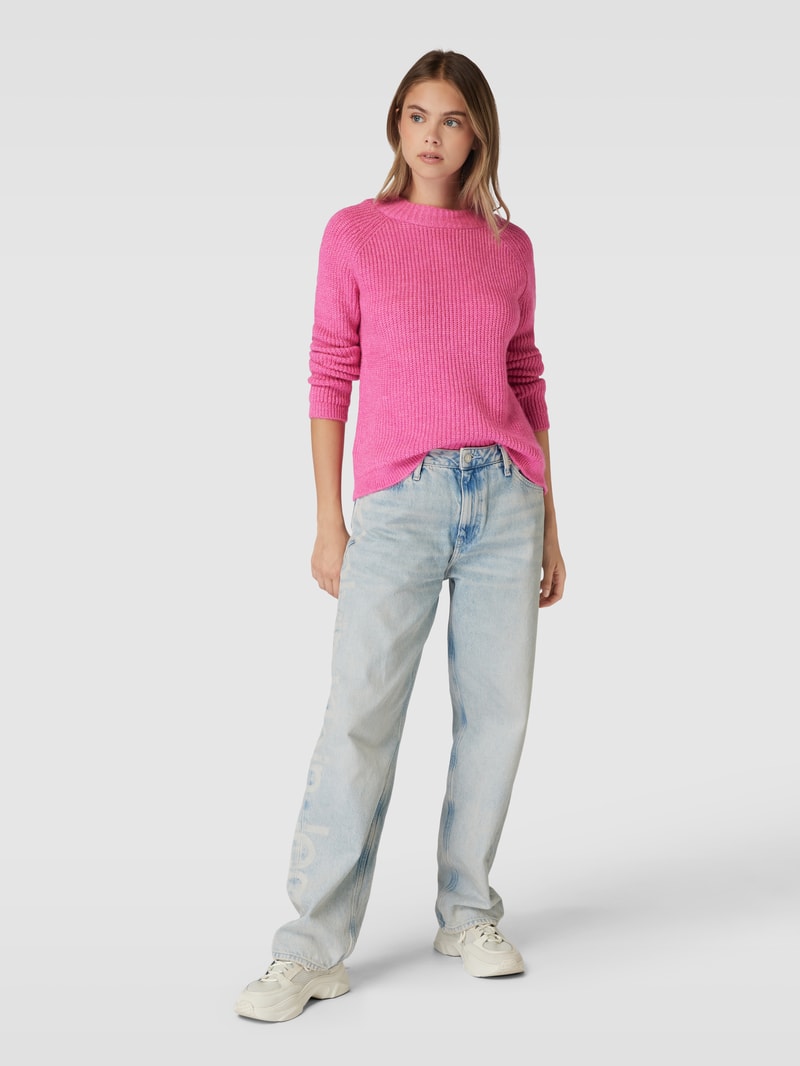 Strickpullover mit Rundhalsausschnitt Modell 'JADE' in pink