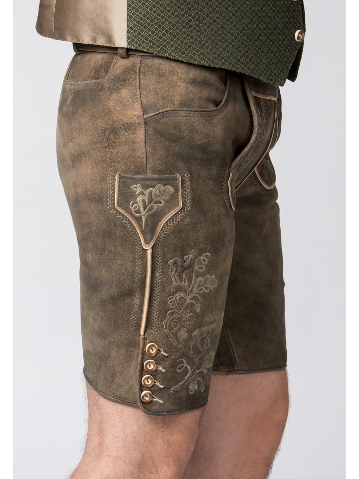 Stockerpoint Stockerpoint Trachtenlederhose Bastian in kiesel gespeckt günstig kaufen