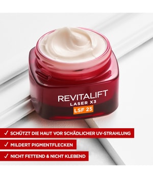 L'Oréal Paris Revitalift Laser X3 Dreifach-Power Anti-Age Tagespflege LSF25 Gesichtscreme-50 ml