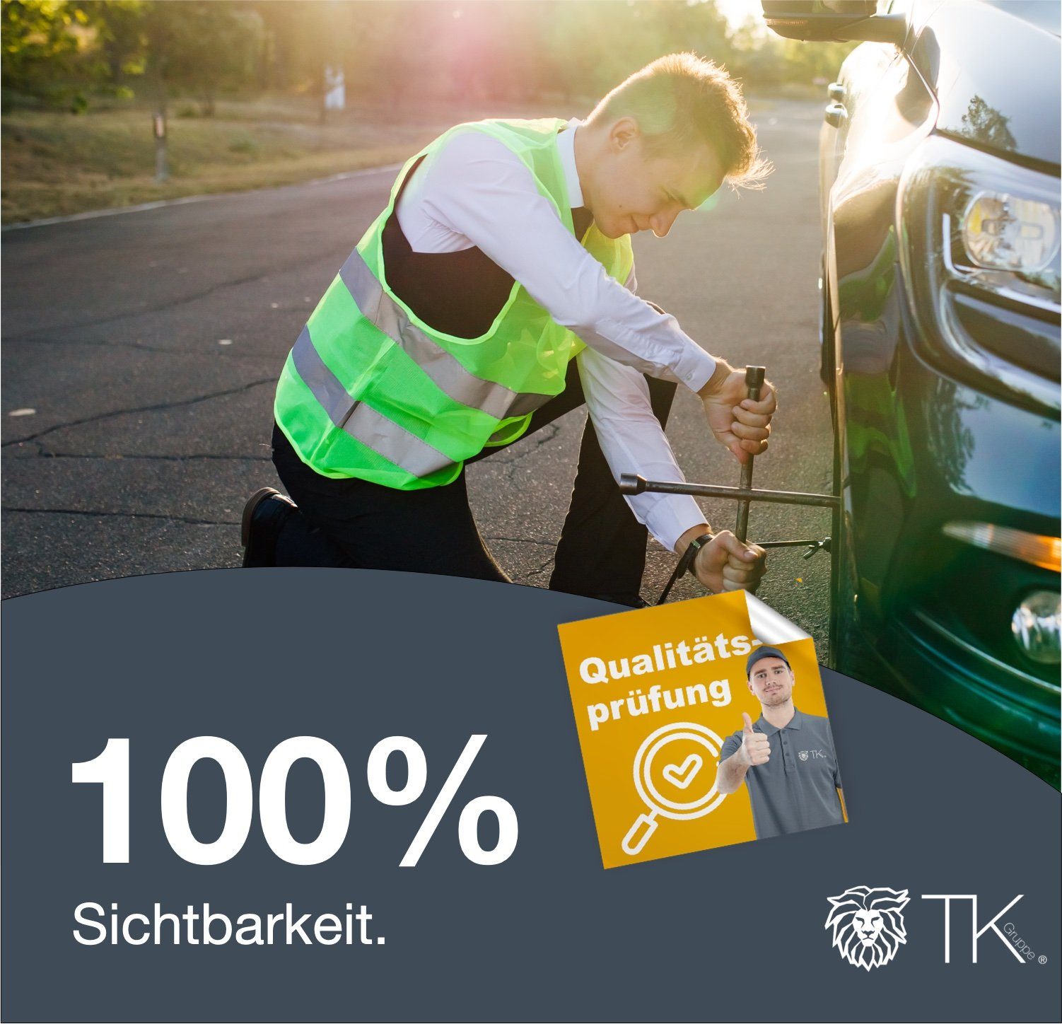 TK Gruppe Warnweste 4X Warnwesten gelb - Pannenweste 2024 Unfallweste ISO20471