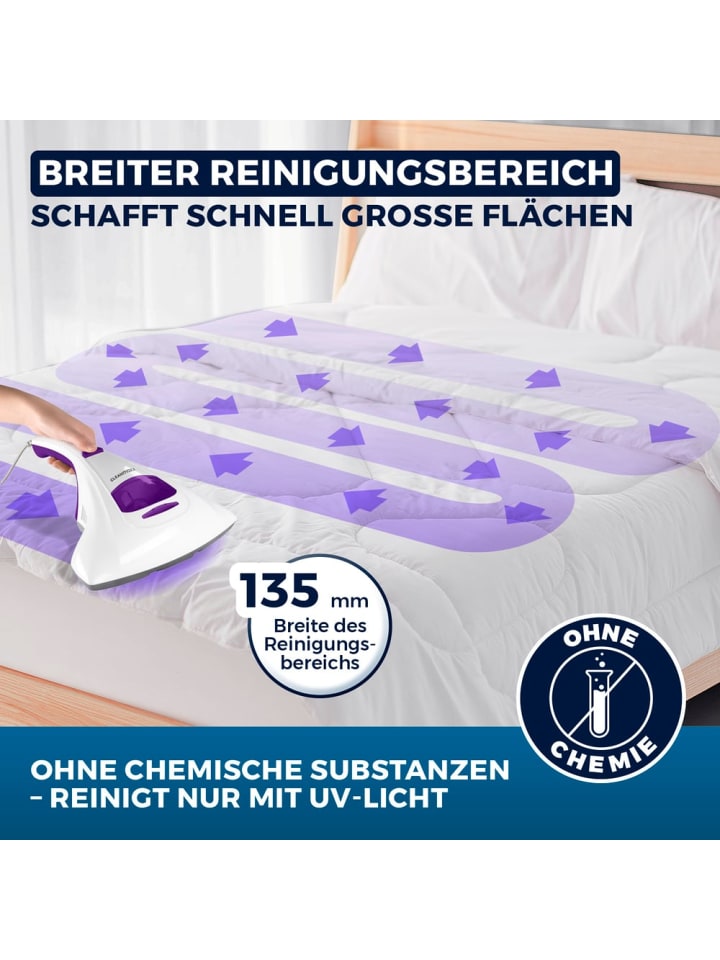CLEANmaxx CLEANmaxx Milbensauger Vibration - entfernt 99,9 % Milben - 2 Ersatz-EPA-Filter günstig kaufen onesize