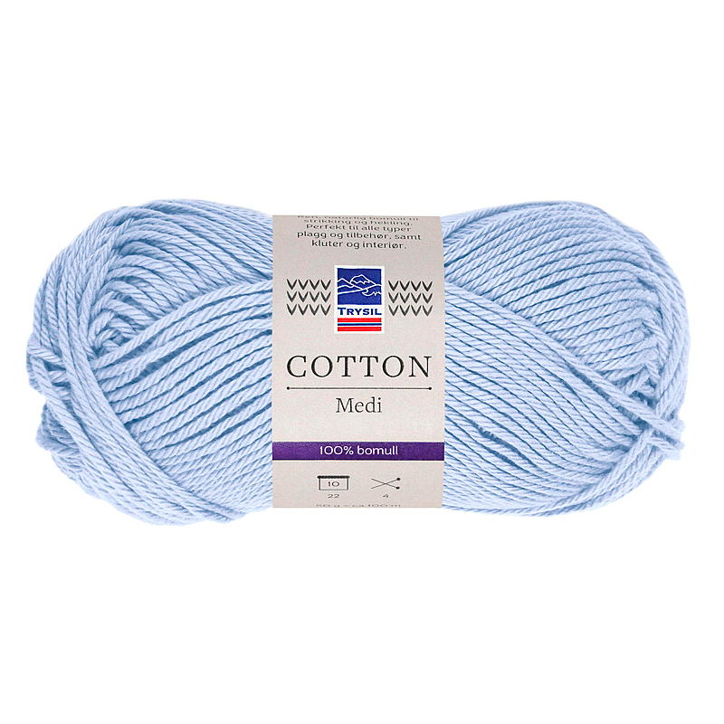 Cotton medi garn lys blå