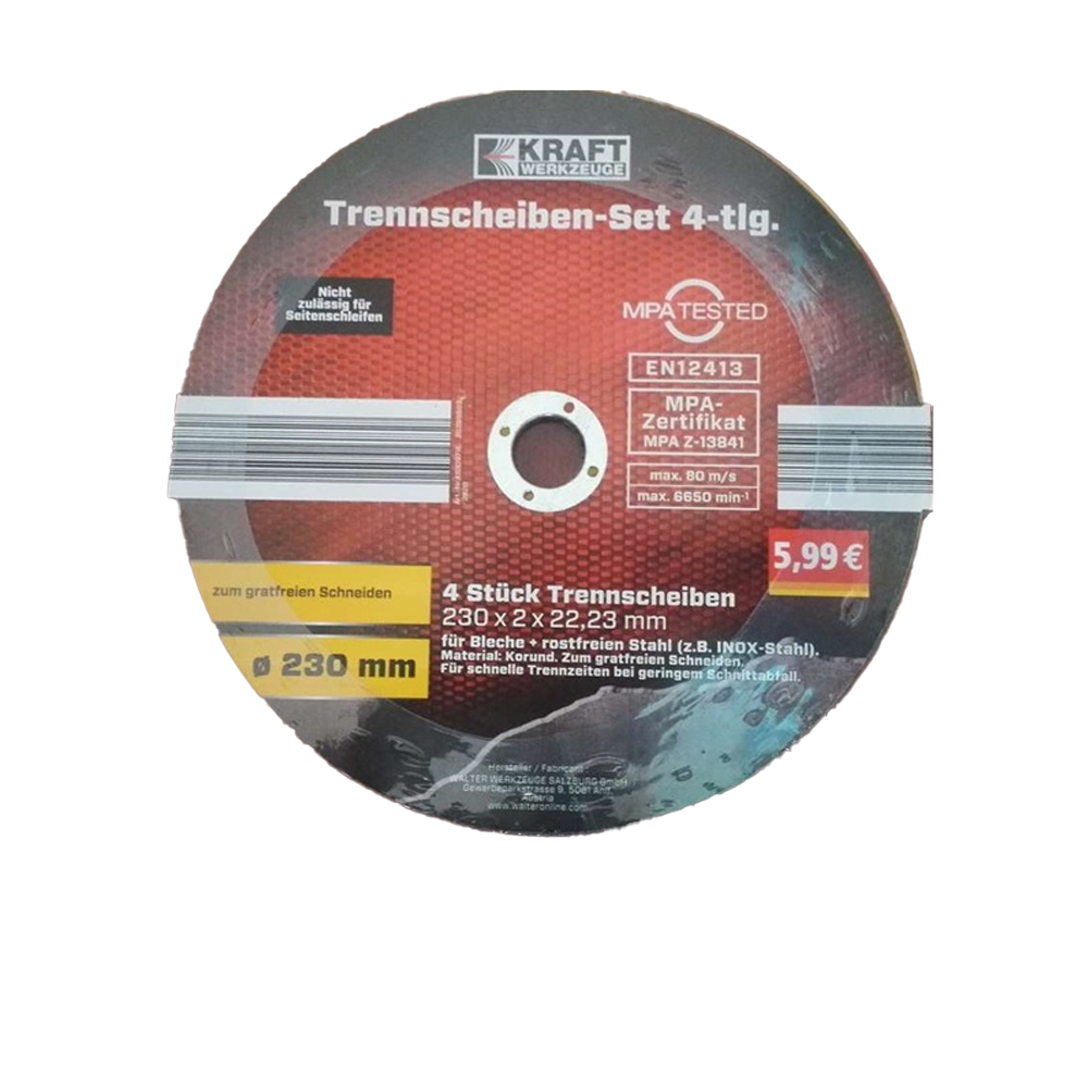 Kraft Werkzeuge Diamant-Trennscheiben-Set 4 tlg. Ø 230 mm