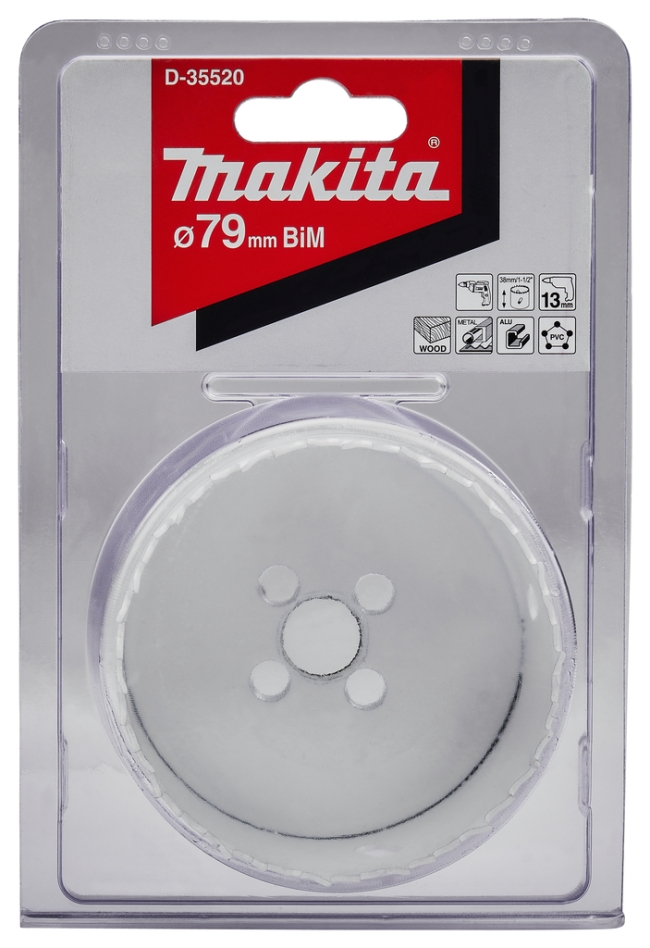 Makita Accessories D-35520 Carotă 79mm Lemn/Metal