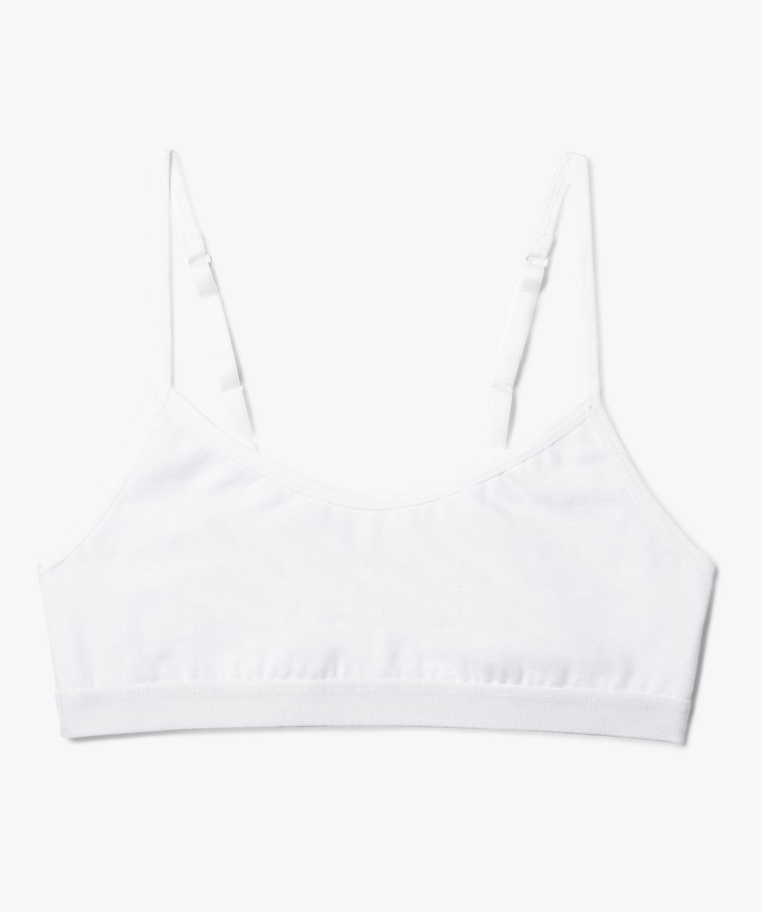 Brassière fille à fines bretelles blanc | GEMO