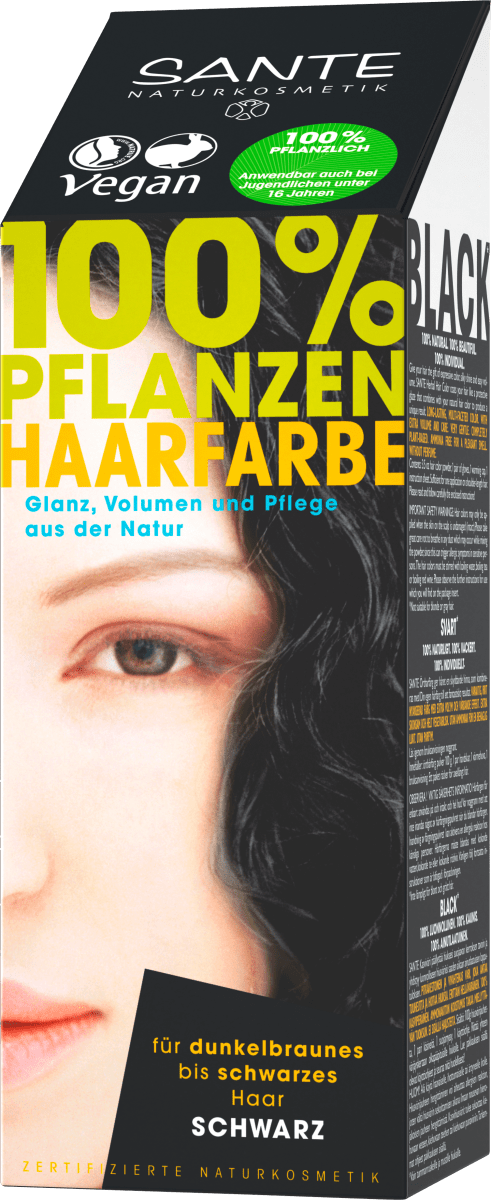 Pflanzenhaarfarbe Schwarz, 100 g