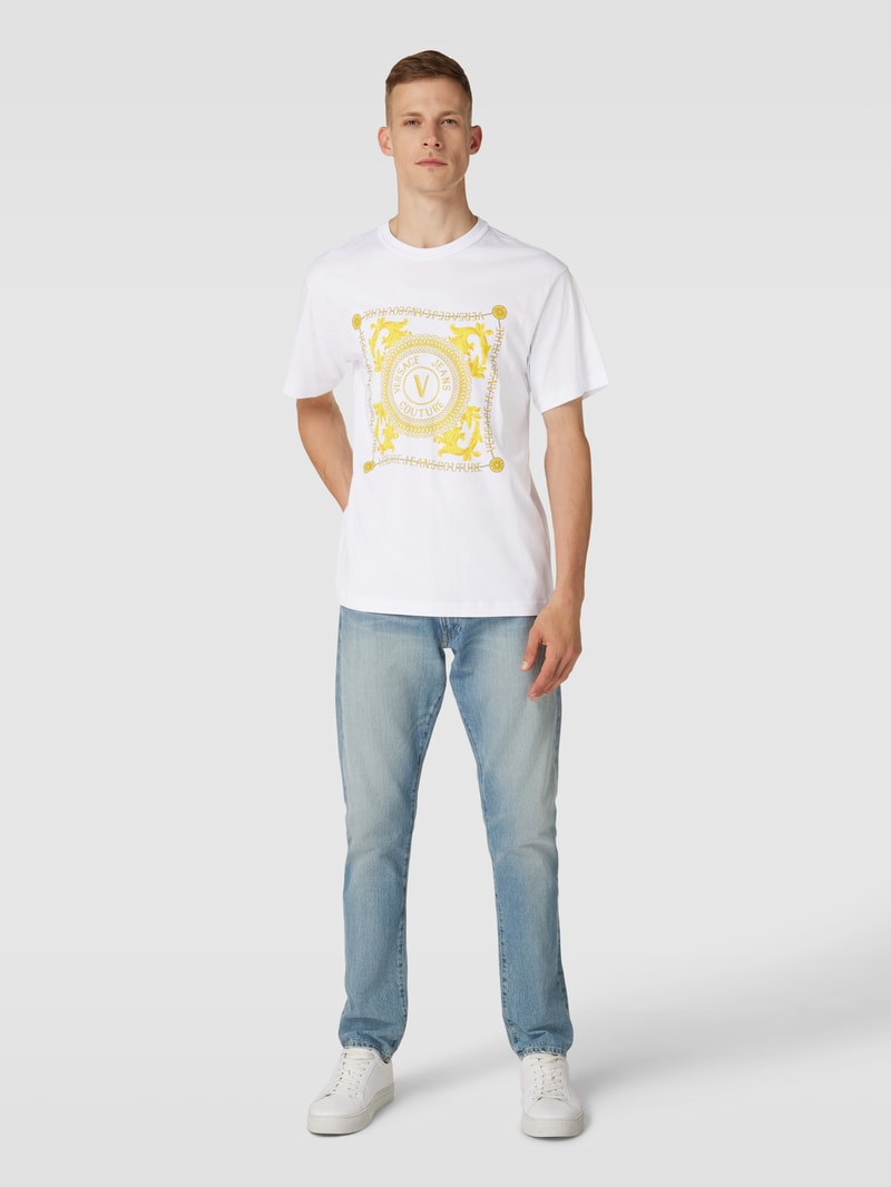 T-Shirt mit Motiv-Print in weiß