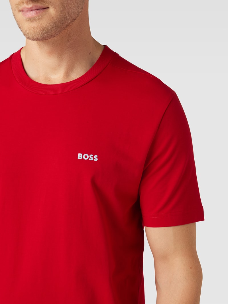 T-Shirt mit Label-Print in rot