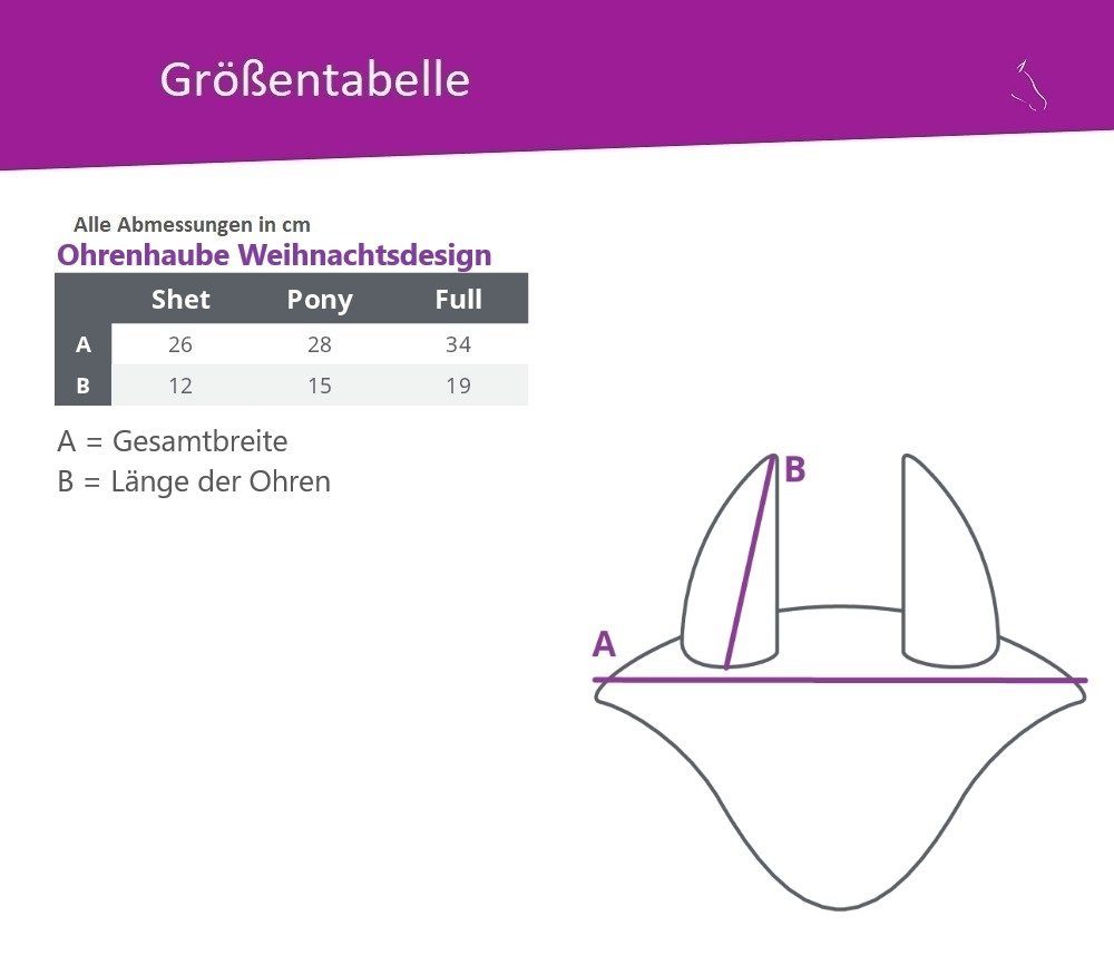 ARBO-INOX® Pferdestirnriemen Ohrhaube Weihnachten