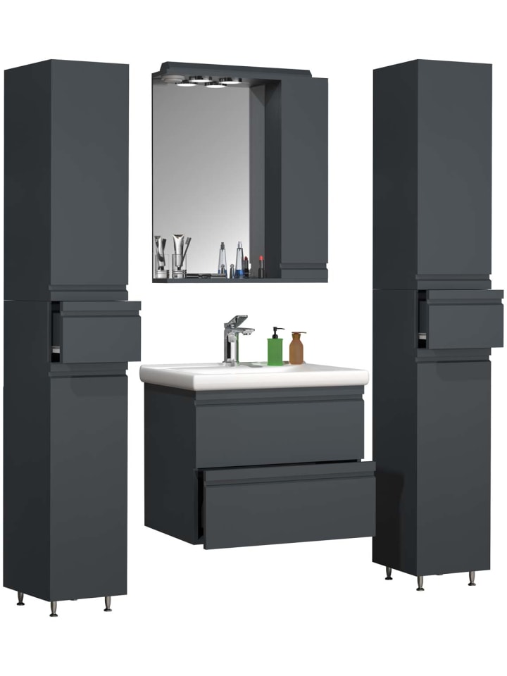 ebuy24 Badmöbelset SiloraL Anthrazit 120 x 46 cm günstig kaufen onesize