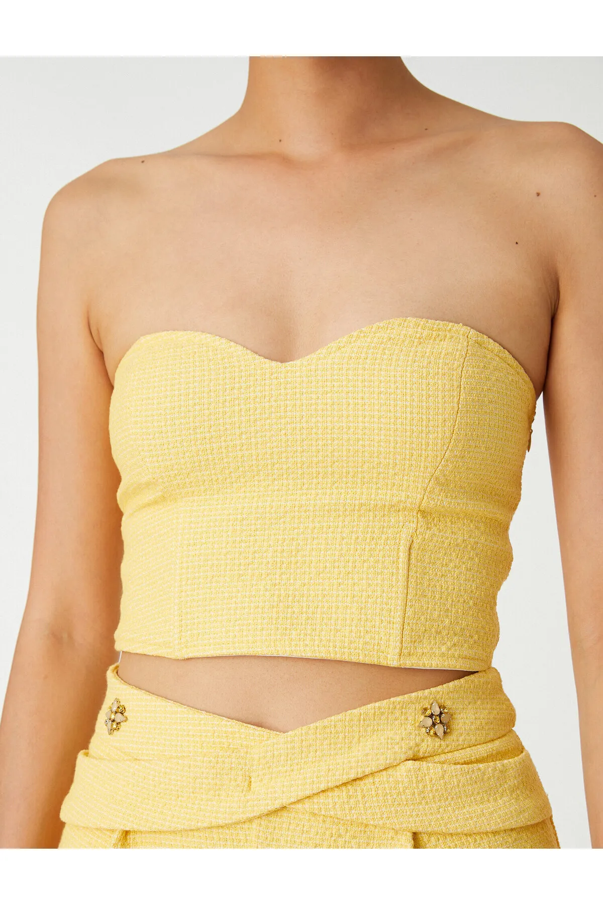 Koton  Trägerloses Bustier aus Tweed