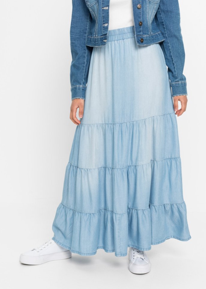 Maxi- Stufenrock aus TENCEL™ Lyocell