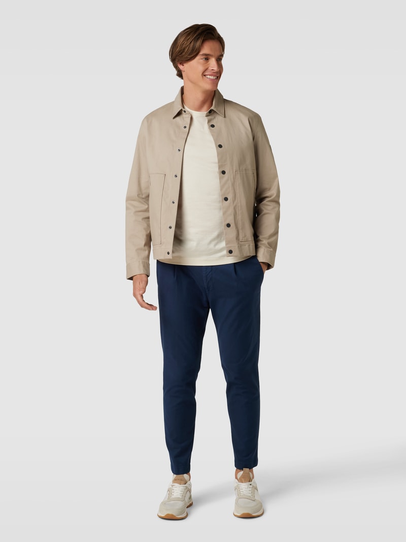 Stoffhose mit Paspeltasche Modell 'Sapo' in dunkelblau