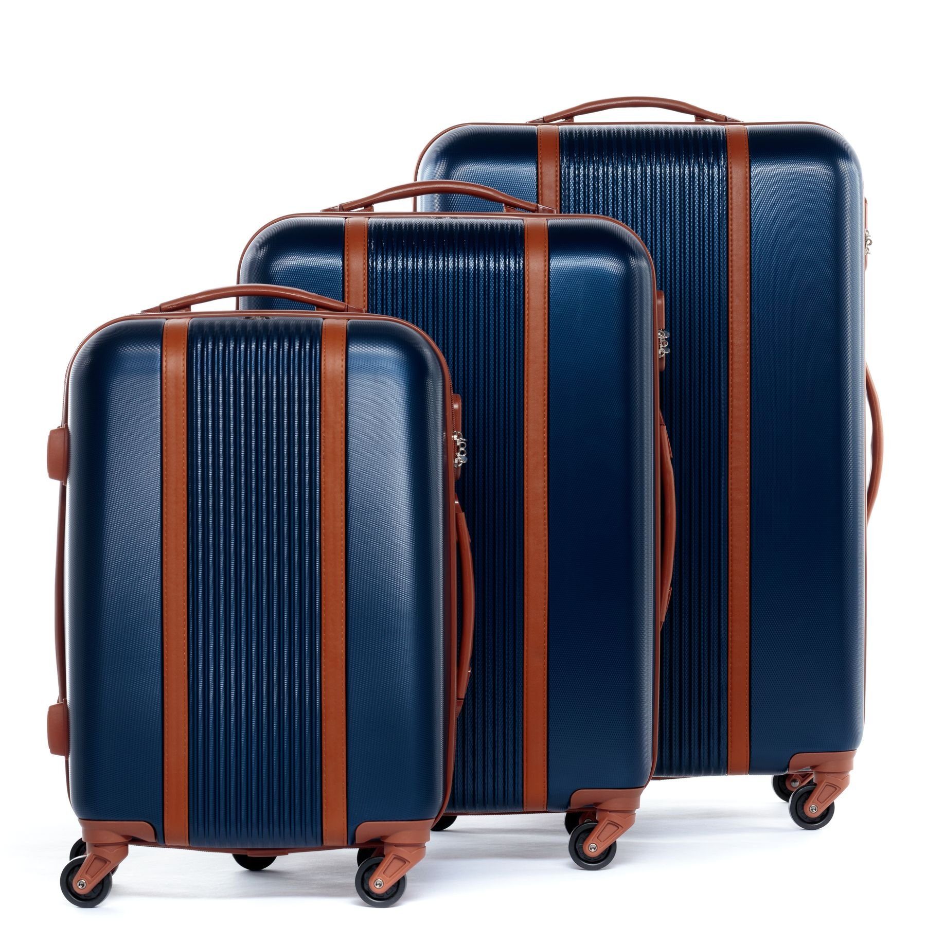 FERGÉ Kofferset 3 teilig Hartschale Milano, Trolley 3er Koffer Set, Reisekoffer 4 Rollen, Premium Rollkoffer