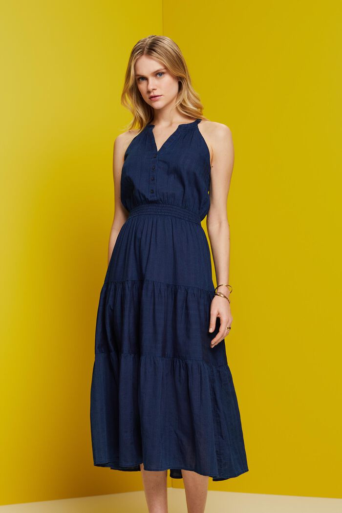 Gestuftes Midikleid aus Baumwolle