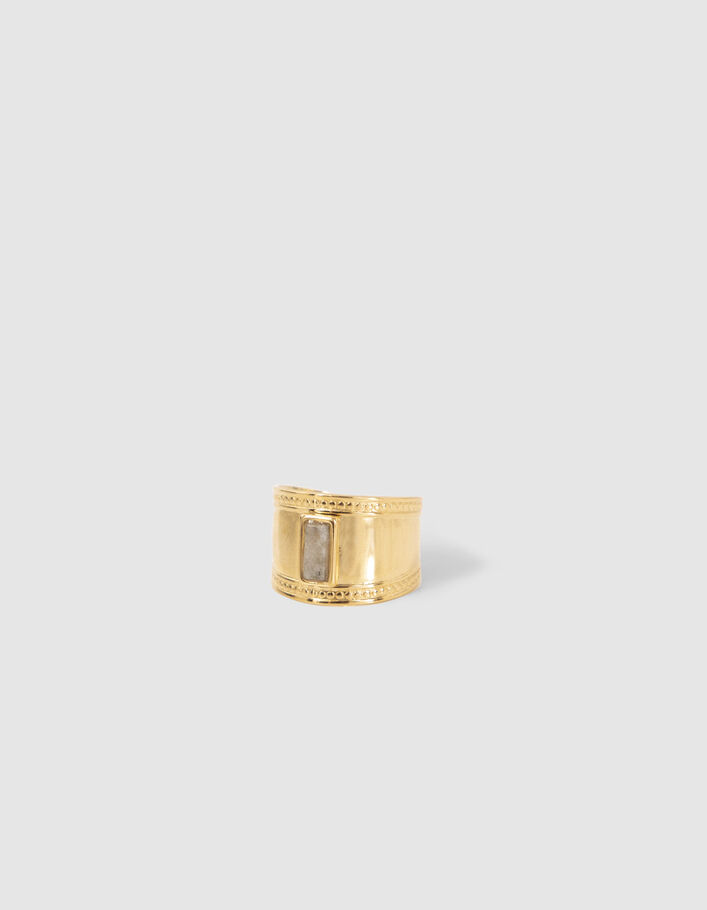 Bague ajustable avec labradorite Femme