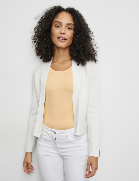 Offener Cardigan aus feinem Rippstrick