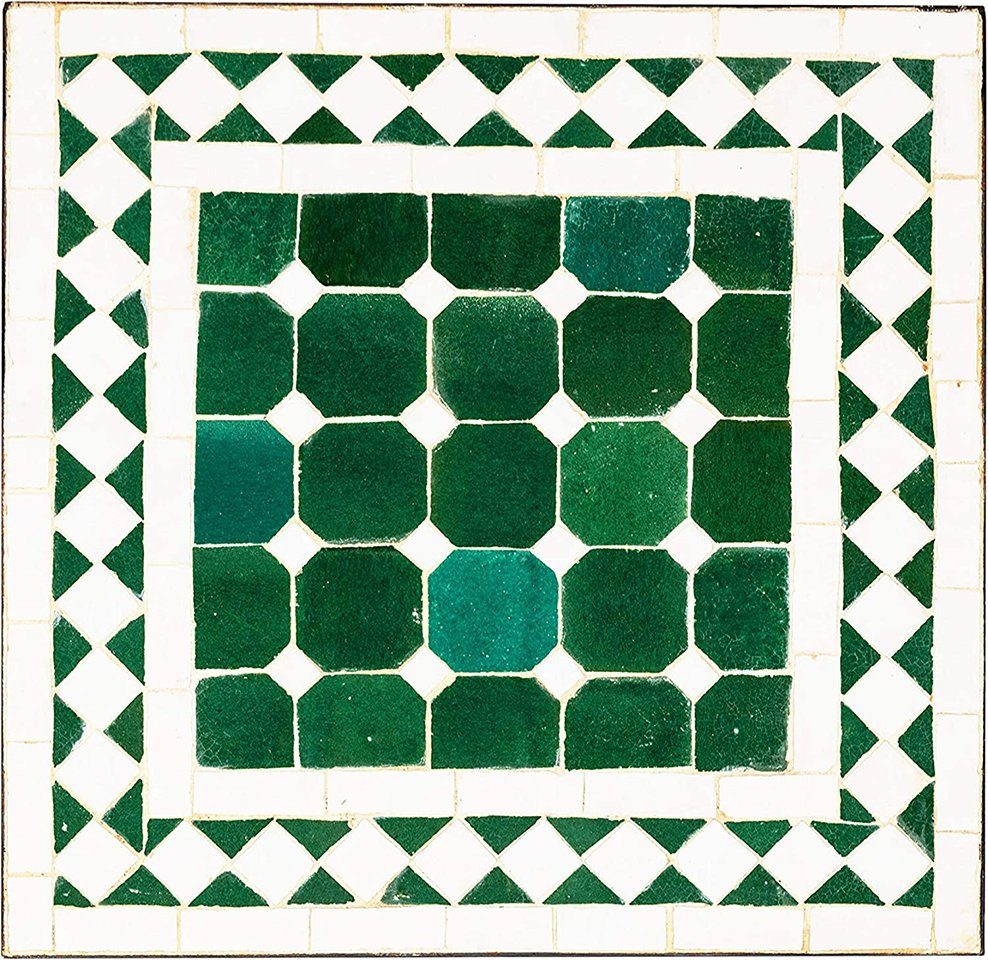 Marrakesch Orient & Mediterran Interior Beistelltisch Mosaiktisch eckig 40cm, Beistelltisch, Gartentisch, Esstisch, Handarbeit